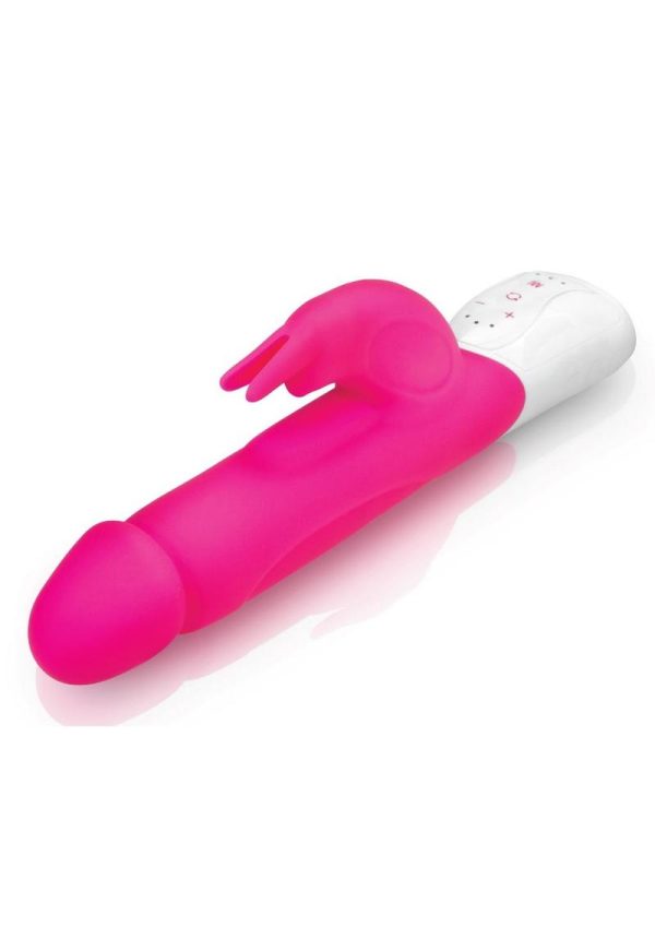 Rabbit Essentials Rechargeable Silicone Realistic Rabbit - Hot Pink