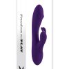 Playboy On Repeat Rechargeable Silicone Rabbit Vibrator - Purple