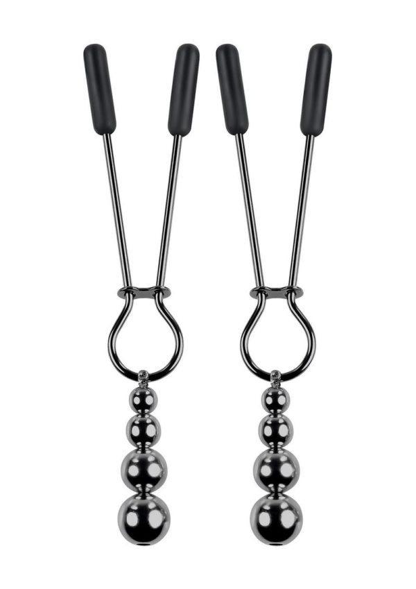 Selopa Beaded Nipple Clamps - Black Chrome