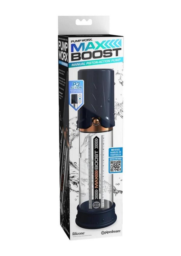 Pump Worx Max Boost Penis Pump - Blue/Clear