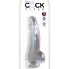 King Cock Clear Dildo with Balls 7.5in - Clear