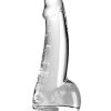 King Cock Clear Dildo with Balls 7.5in - Clear