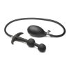 Master Series Ass Rattler Weighted Inflatable Silicone Anal Plug - Black