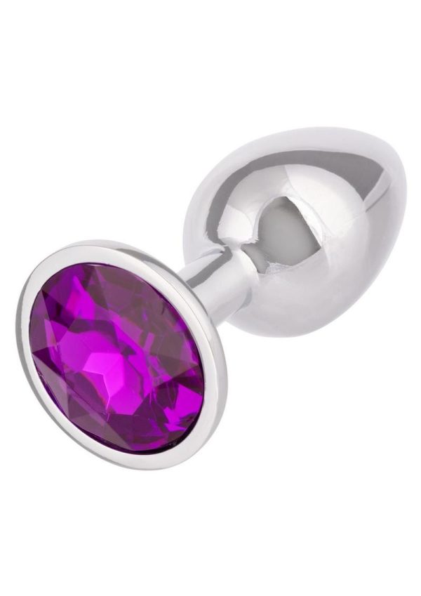 Jewel Amethyst Aluminum Anal Plug - Small - Purple