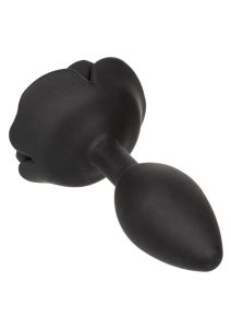 Forbidden Rose Silicone Anal Plug - Large - Black