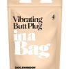 In a Bag Silicone Vibrating Butt Plug 4in - Black