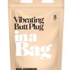 In a Bag Silicone Vibrating Butt Plug 5in - Black