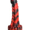 Creature Cocks Demon Rising Scaly Dragon Silicone Dildo - Red/Black