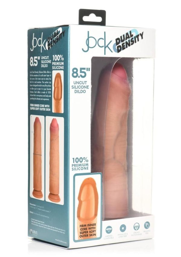 Jock Dual Density Uncut Dildo 8.5in - Caramel