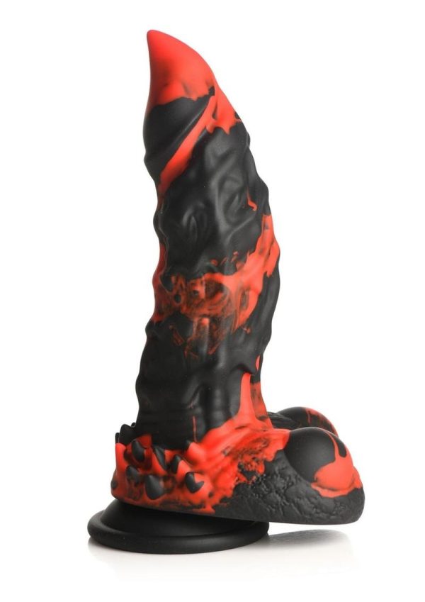 Creature Cocks Fire Demon Monster Silicone Dildo - Black/Red