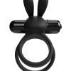 4B Ohare XL Rechargeable Silicone Rabbit Vibrating Cock Ring - Black