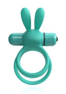 4T Ohare XL Rechargeable Silicone Rabbit Vibrating Cock Ring - Kiwi