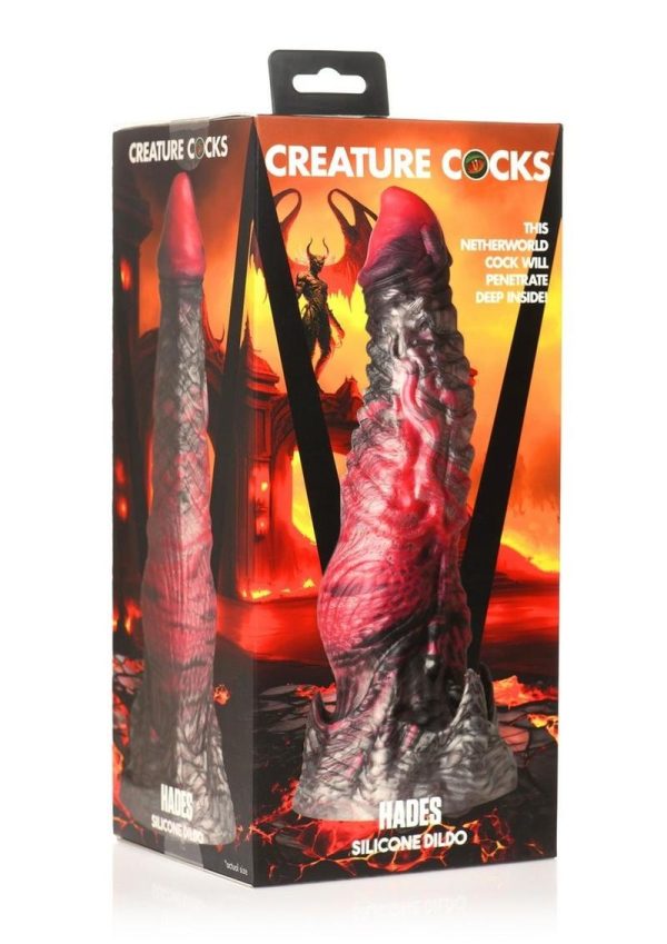 Creature Cocks Hades Silicone Dildo - Large - Black/Red