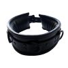 Padded Leather Collar - Black