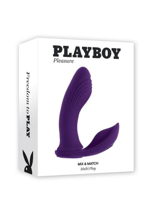 Playboy Mix and Match Silicone Rechargeable Dual Vibrator - Purple