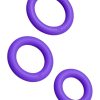 Romp Remix Trio Silicone Cock Rings (3 Piece) - Purple