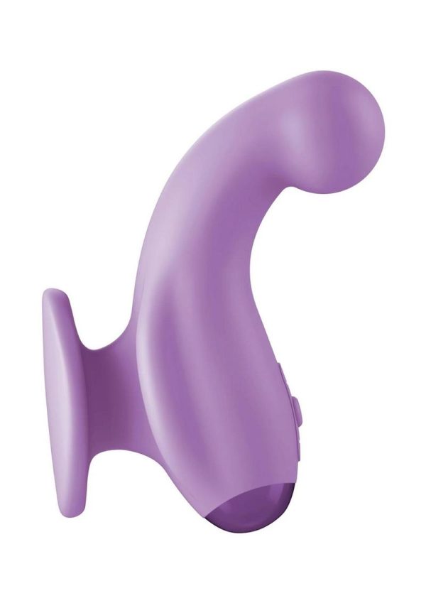 JimmyJane Curved Gripp Rechargeable Silicone Dual Stimulating Vibrator - Purple