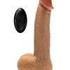 Dr. Skin Platinum Collection Silicone Dr. Phillips Rechargeable Thrusting Dildo with Remote Control 8.5in - Caramel