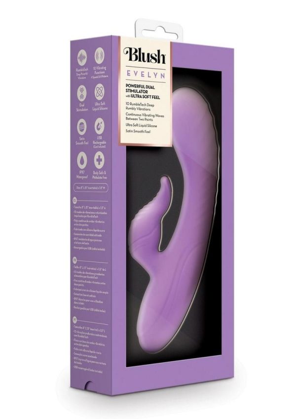 Blush Collection Evelyn Rechargeable Silicone Rabbit Vibrator - Purple