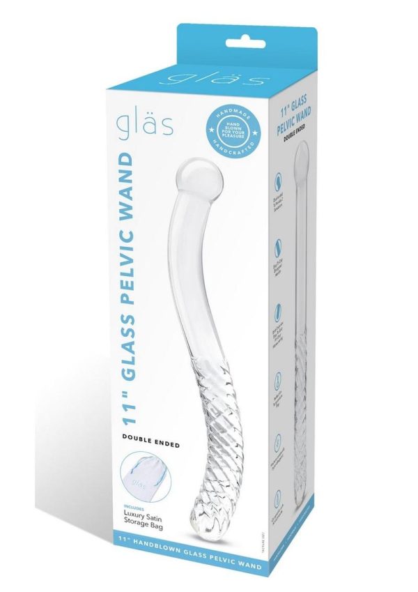 Glas Pelvic Glass Wand Double Ended 11in - Clear