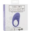 CalExotics Connect Couples Ring Rechargeable Silicone App Compatible Cock Ring with Remote - Purple