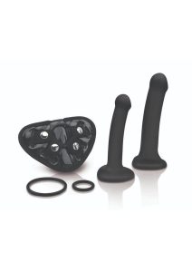 ME YOU US Strap-on Harness Kit with 6in and 8in Dildos - Black