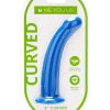 ME YOU US Blue Curved Silicone Dildo 6in - Blue