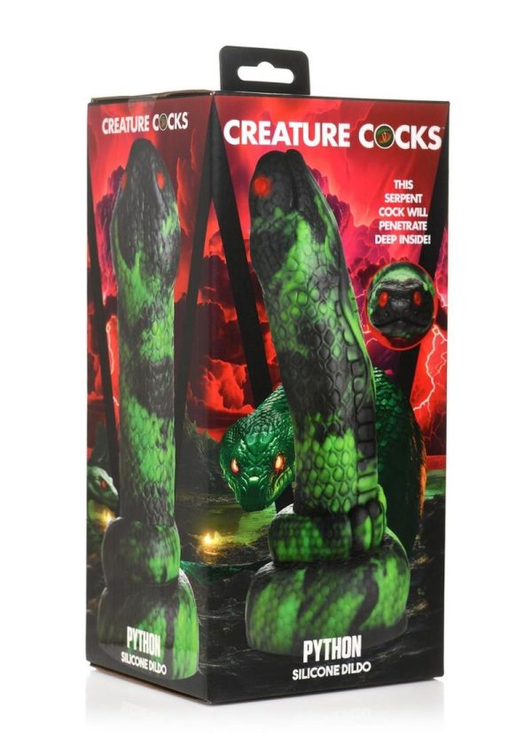 Creature Cocks Python Silicone Dildo - Green/Black/Red