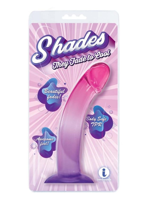 Shades Smoothie Dildo with Suction Cup 8.25in - Purple