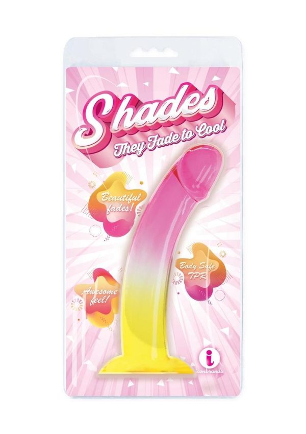 Shades Smoothie Dildo with Suction Cup 8.25in - Yellow