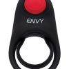 Envy Toys Bullseye Remote Vibrating Rechargeable Silicone Dual Stamina Ring - Black