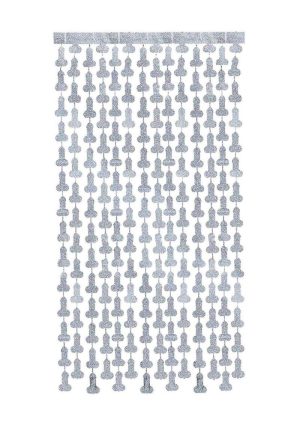 Glitterati Disco Penis Curtains (2 Each 6ft. Panels) - Silver/Black