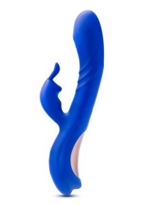 Blush Collection Harper Rechargeable Silicone Rabbit Vibrator - Midnight Blue