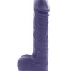 Pleasure Rider Rechargeable Silicone Thrusting Vibrating Dildo - Purple