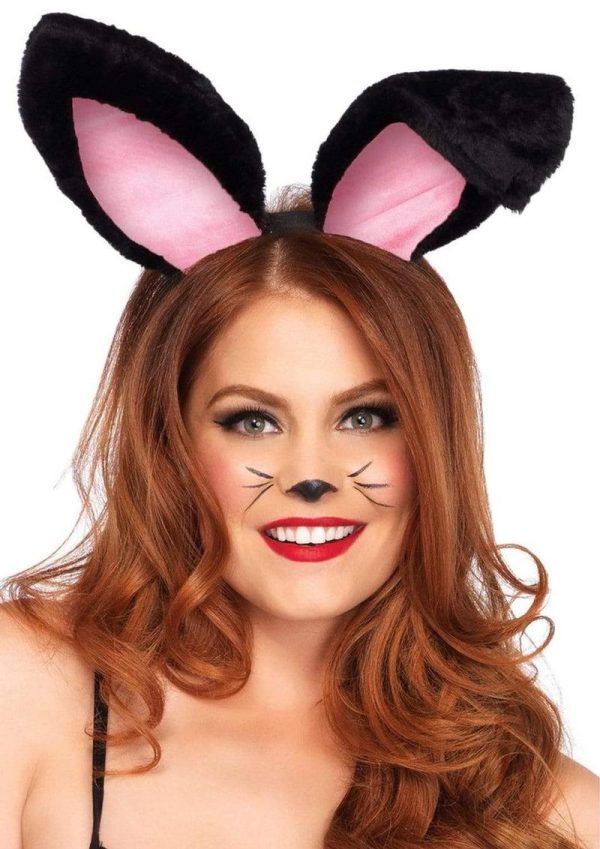 Leg Avenue Plush Bunny Ears - O/S - Black