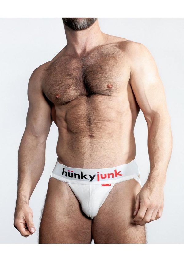 Hunker Comfy Pouch Slider-Strap Jock - White Snow - XLarge