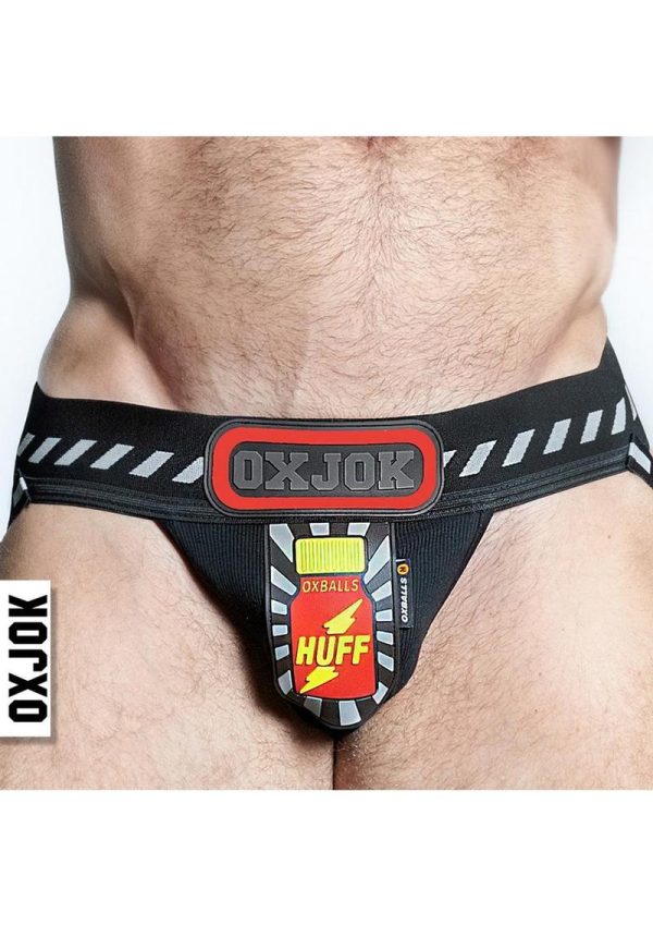 Popper Jock 3D Rubber Huffer Jock - Black/Red - Small