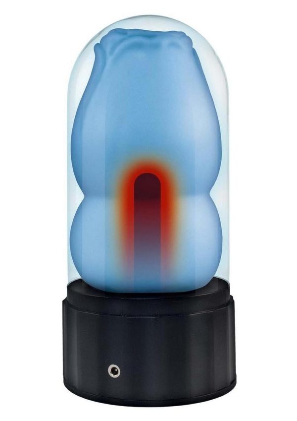 Delite Heated Rose Rechargeable Masturbator - Blue