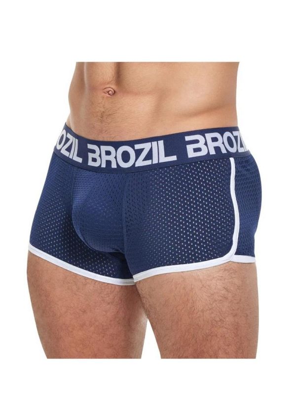 Brozil Ultra Glute and Bulge Enhancing Mesh Trunk - Small/Medium - Navy Blue