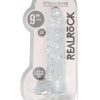 RealRock Crystal Clear Dildo with Balls 9in - Clear