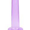 RealRock Crystal Clear Non Realistic Dildo with Suction Cup 5.3in - Purple
