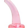 RealRock Crystal Clear Non Realistic Dildo with Suction Cup 4.7in - Pink