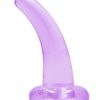 RealRock Crystal Clear Non Realistic Dildo with Suction Cup 4.7in - Purple