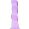 RealRock Crystal Clear Non Realistic Dildo with Suction Cup 7in - Purple