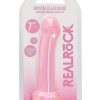 RealRock Crystal Clear Non Realistic Dildo with Suction Cup 6.7in - Pink