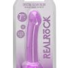 RealRock Crystal Clear Non Realistic Dildo with Suction Cup 6.7in - Purple