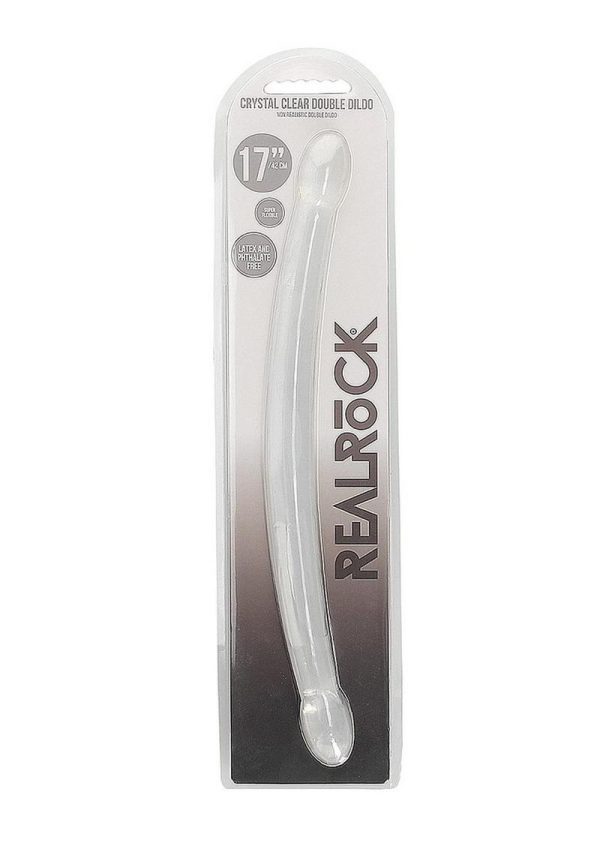 RealRock Crystal Clear Non Realistic Double Dildo 17in - Clear