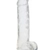 RealRock Crystal Clear Realistic Dildo with Balls 10in - Clear
