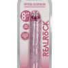 RealRock Crystal Clear Straight No Balls Dildo 8in - Pink