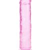 RealRock Crystal Clear Straight No Balls Dildo 8in - Pink